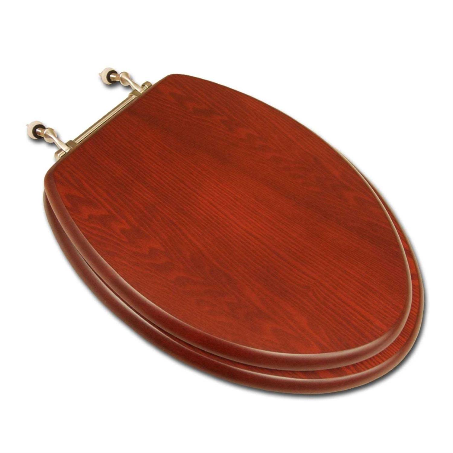 Jones Stephens C1B2E118CH Decorative Wood Elongated Toilet Seat Hinge Finish - Zenithce