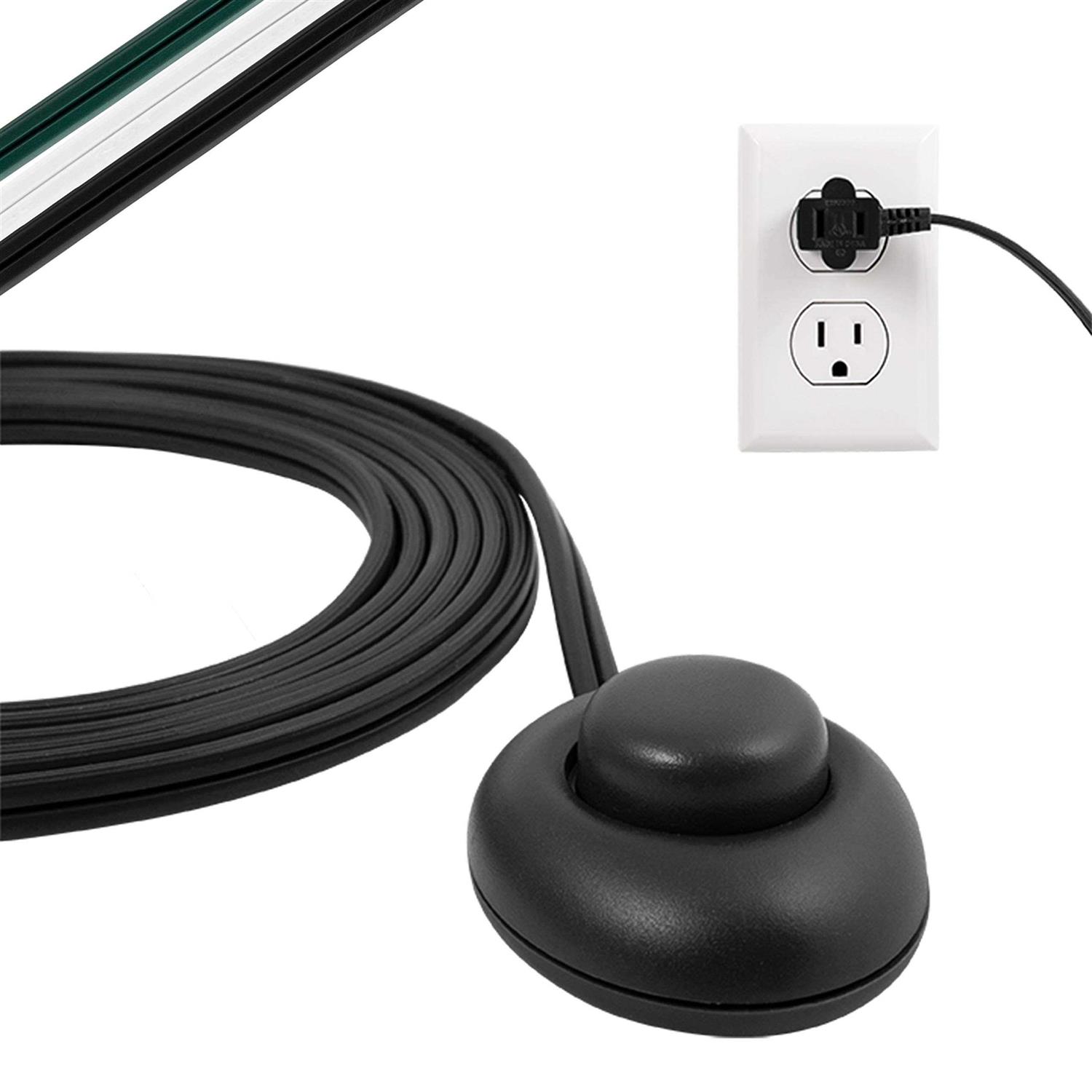 Philips Accessories Grounded Plug with Braided Cord, 6 Ft Long Power Cable, ON/Off Switch, for Tabletop or Wall Mount - Zenithce