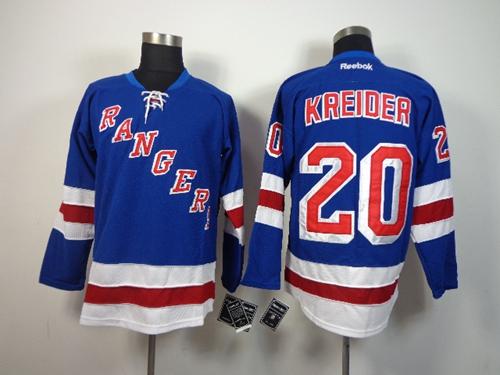Rangers #20 Chris Kreider Blue Home Stitched Jersey - Zenithce