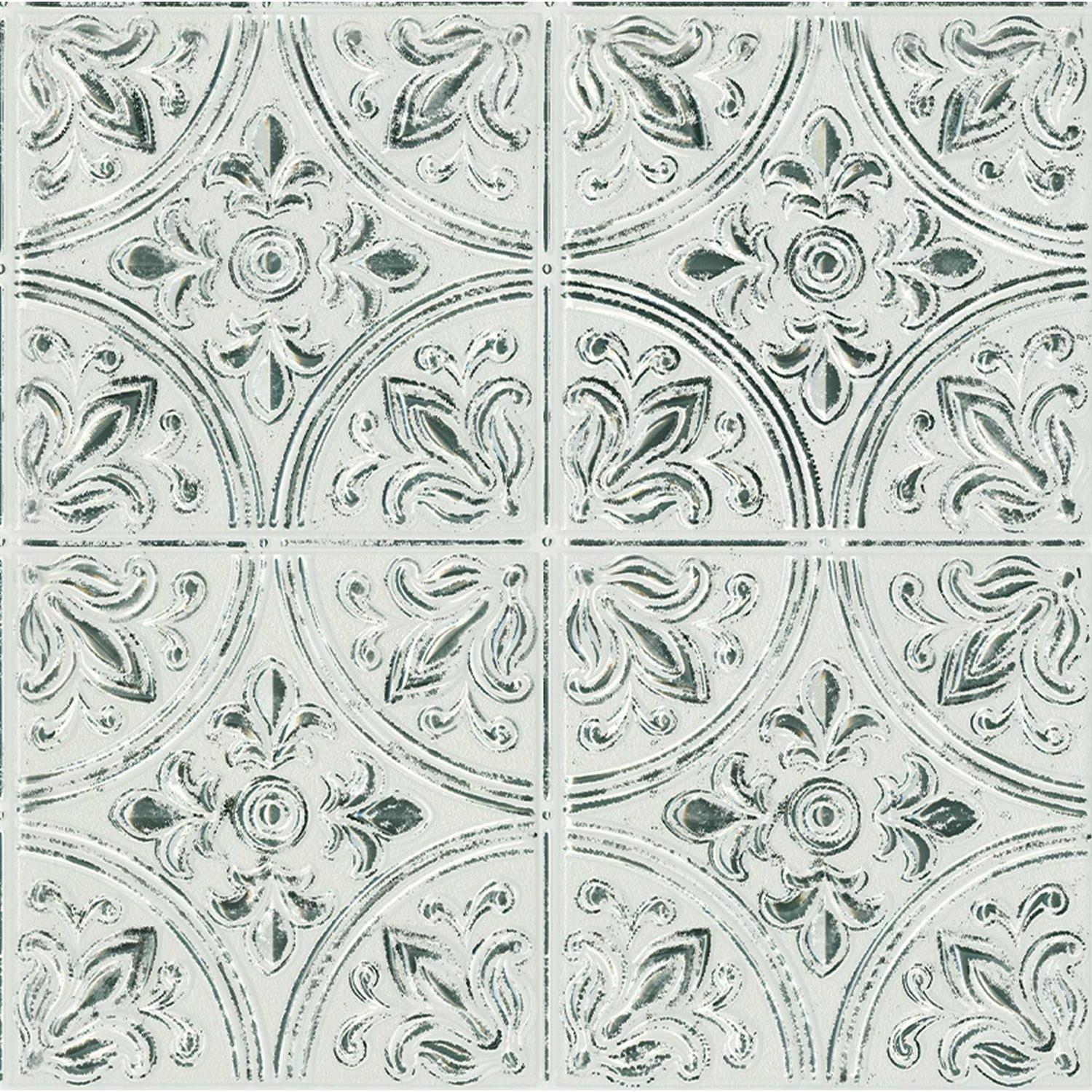 Inhome Black & White Mason Peel & Stick Embossed Tile Backsplash - Zenithce