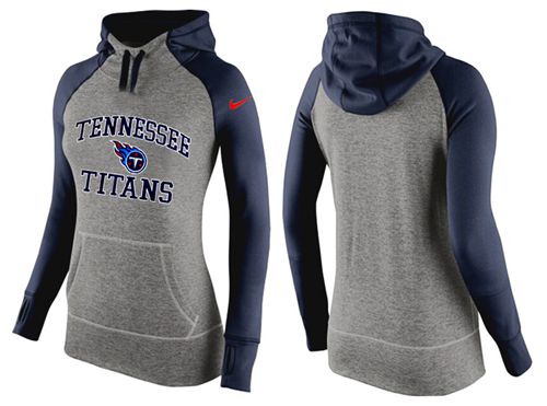 Women's Nike Tennessee Titans Performance Hoodie Grey   Dark Blue_2 - Zenithce