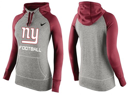 Women's Nike New York Giants Performance Hoodie Grey   Red - Zenithce