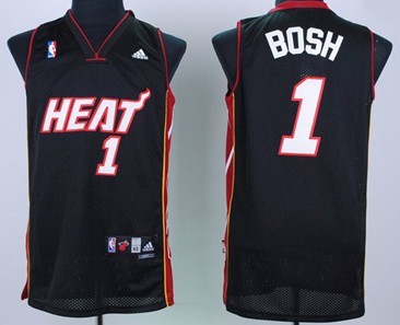 Miami Heat #1 Chris Bosh Black Swingman Jersey - Zenithce