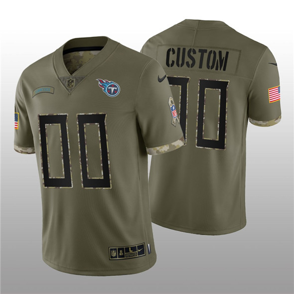 Tennessee Titans Customized Custom 2022 Olive Salute To Service Limited Stitched Jersey - Zenithce