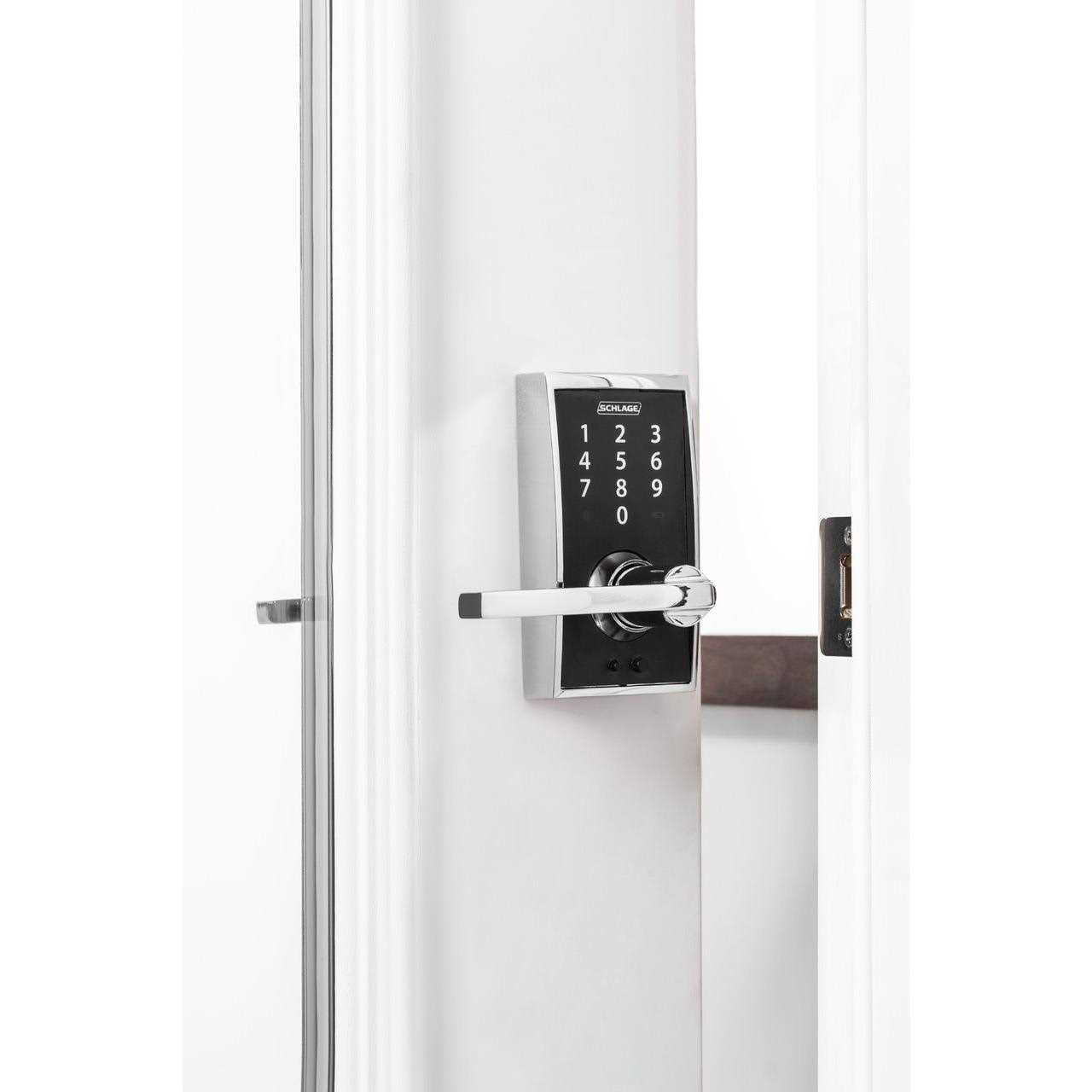 Schlage FE595 PLY/LAT Plymouth Keypad Flex-Lock Entry Leverset with Latitude Lever - Zenithce