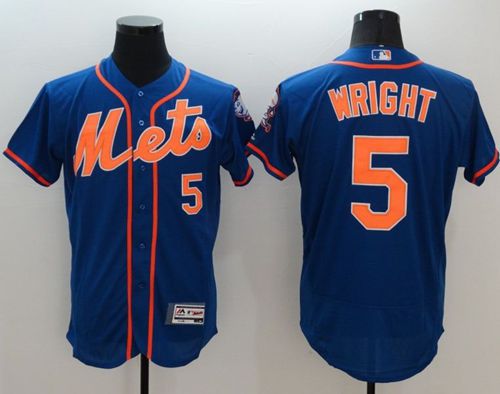 Mets #5 David Wright Blue Flexbase Authentic Collection Stitched Jersey - Zenithce