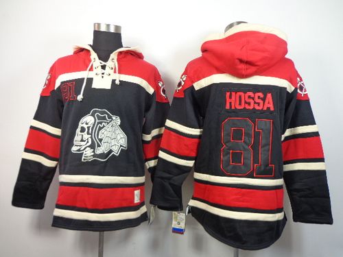 Blackhawks #81 Marian Hossa Black Sawyer Hooded Sweatshirt Stitched Jersey - Zenithce