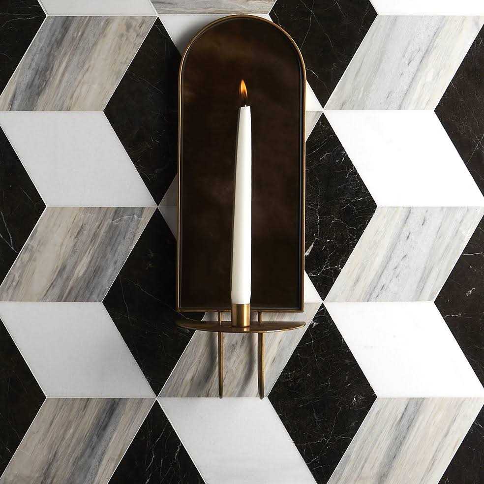 Joelle 8 x 9.21 Marble Geometric Mosaic Wall & Floor Tile Ivy Hill Tile - Zenithce