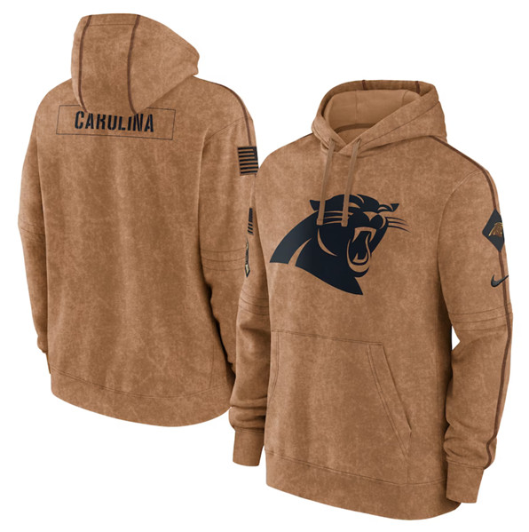 Carolina Panthers 2023 Brown Salute To Service Pullover Hoodie - Zenithce