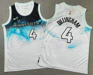 Minnesota Timberwolves #4 Rob Dillingham White 2024 City Edition Swingman Stitched Jersey - Zenithce