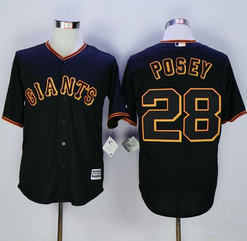 Giants #28 Buster Posey Black New Cool Base Fashion Stitched Jersey - Zenithce