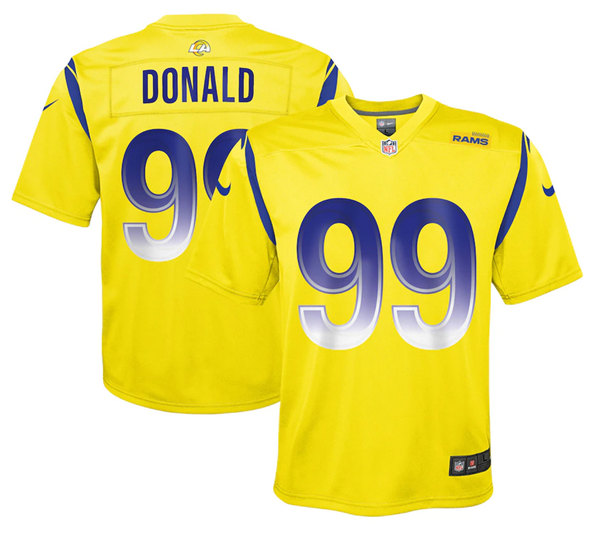 Los Angeles Rams #99 Aaron Donald Gold Stitched Game Jersey - Zenithce