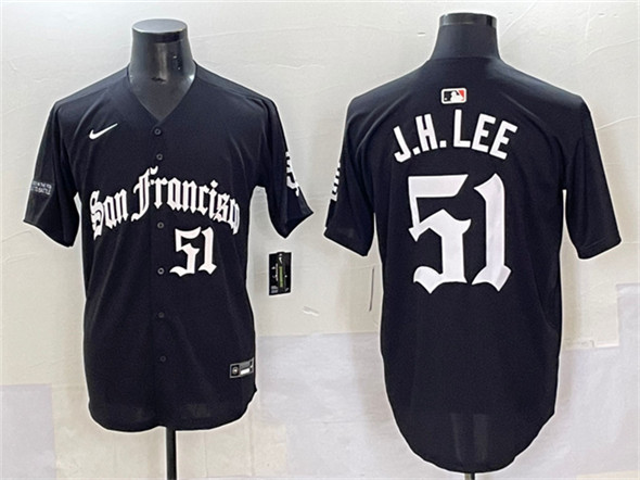 San Francisco Giants #51 Jung Hoo Lee Black 'Gothic Fog Edition' Vapor Premier Limited Stitched Jersey - Zenithce