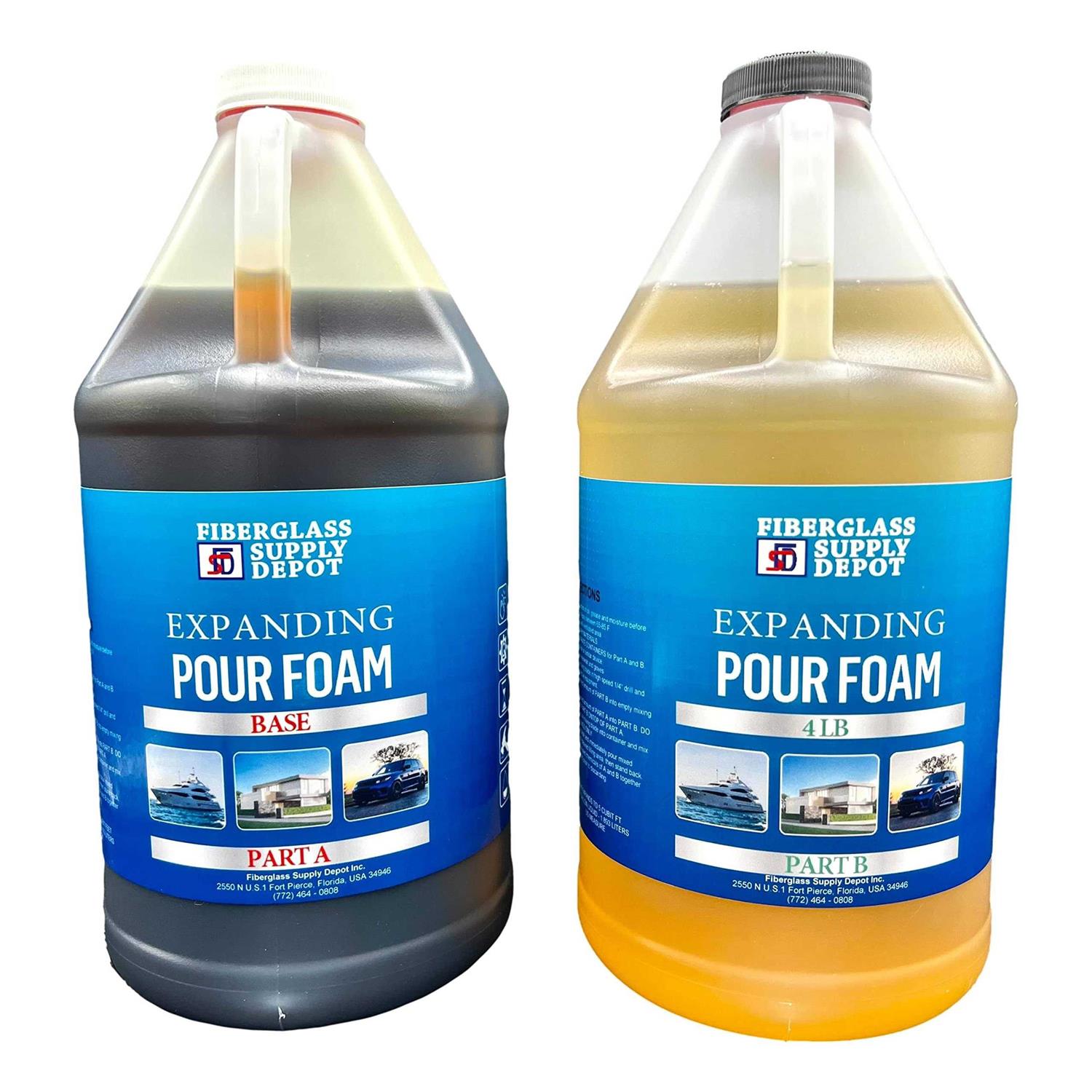 Fiberglass Supply Depot Inc. Density Expanding Pour Foam, 2 Part Polyurethane Closed Cell Liquid Foam for Boat and Dock Flotation - Zenithce