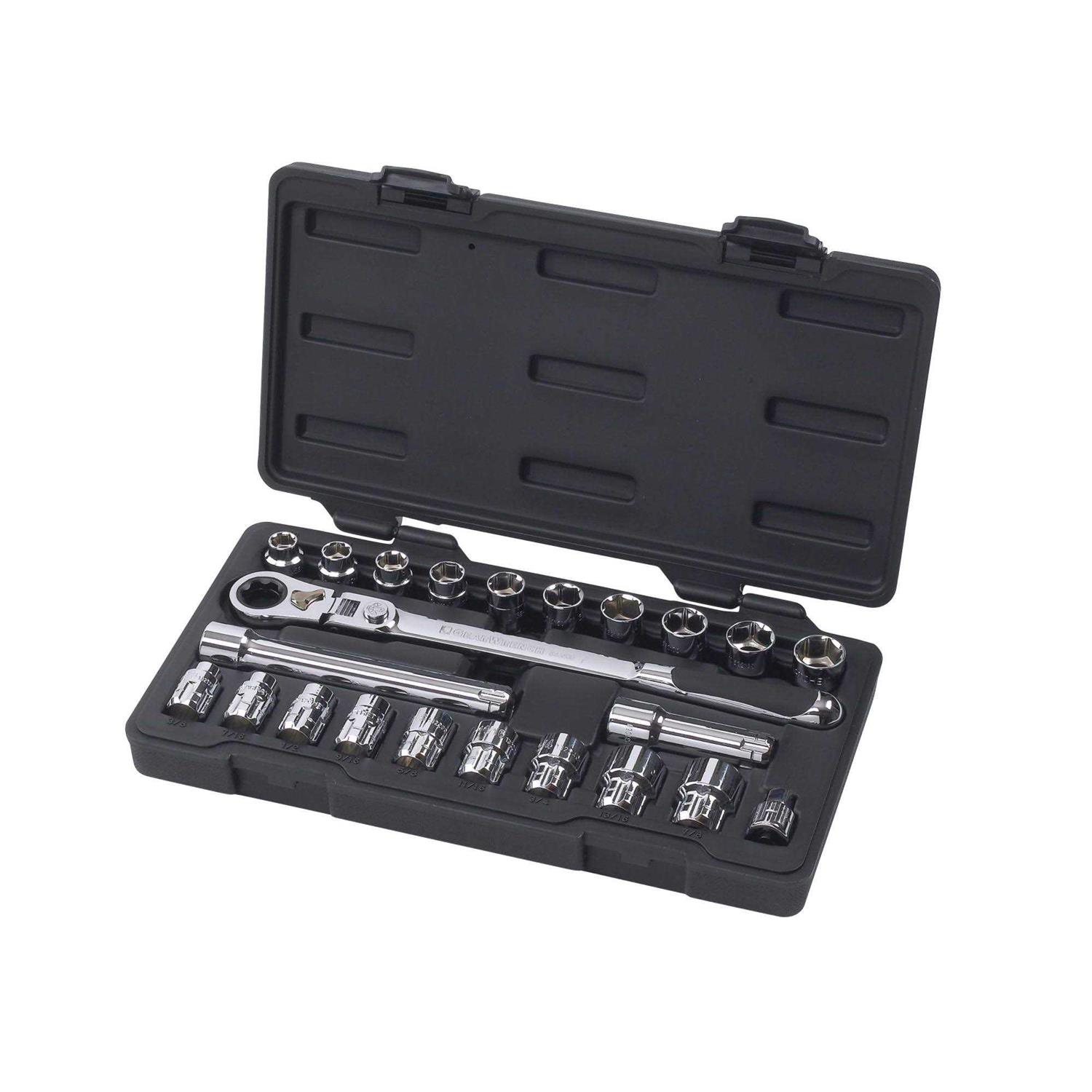GearWrench 891427 27 Piece 1/4 Drive GearRatchet Pass-Thru Flex Head Ratchet Set - Zenithce