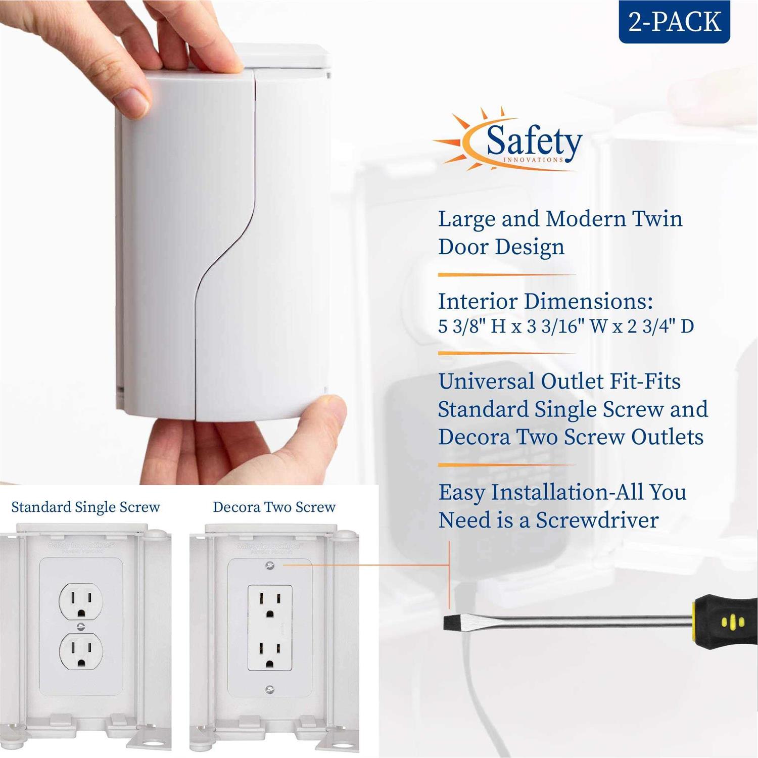 Safety Innovations Twin Door Babyproof Outlet Cover Box for Babyproofing Outlets - Zenithce