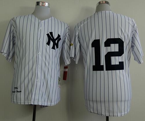 Mitchell And Ness 1996 Yankees #12 Wade Boggs White Throwback Stitched Jersey - Zenithce