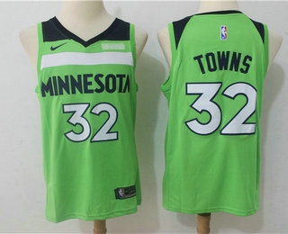 Minnesota Timberwolves #32 Karl-Anthony Towns New Green 2017-2018 Swingman Fitbit Stitched Jersey - Zenithce