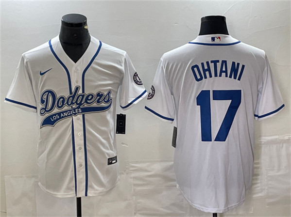 Los Angeles Dodgers #17 Shohei Ohtani White Cool Base With Patch Stitched Jersey - Zenithce