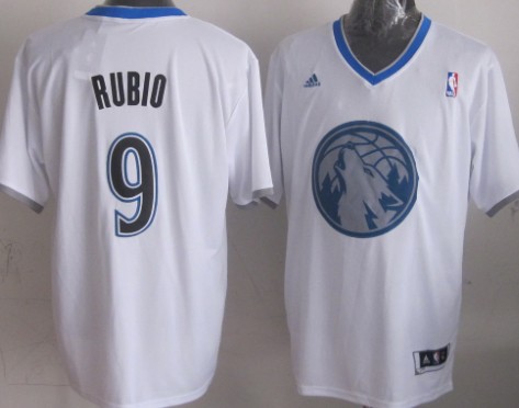 Minnesota Timberwolves #9 Ricky Rubio Revolution 30 Swingman 2013 Christmas Day White Jersey - Zenithce