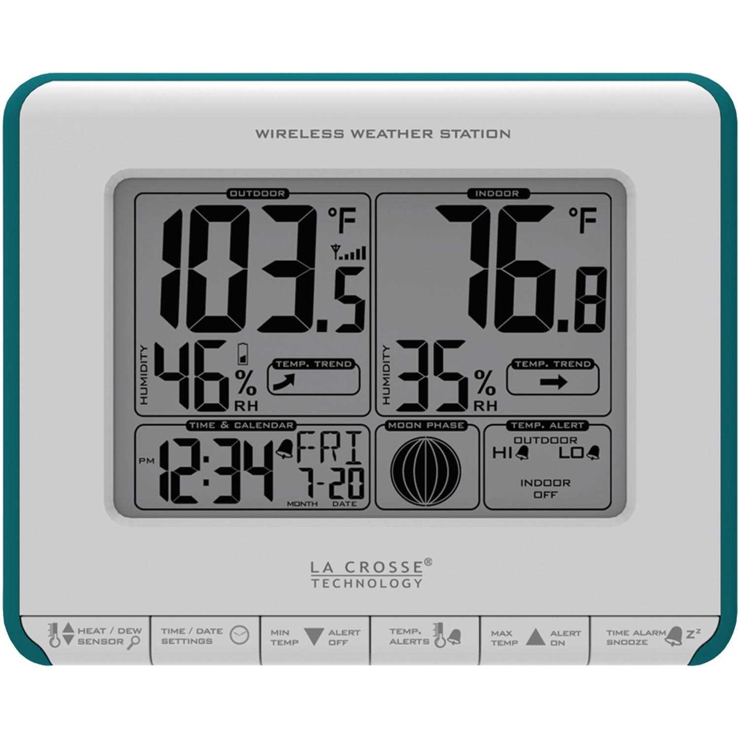 La Crosse Technology 308-1414b Wireless Atomic Digital Color Forecast Station with Alerts - Zenithce