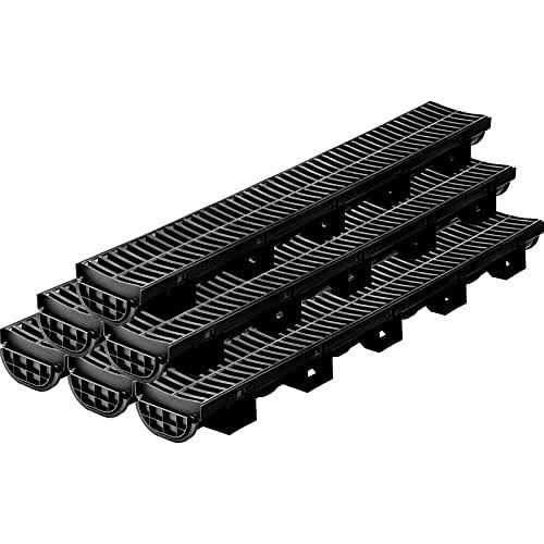 VEVOR Trench Drain System Channel Drain with Plastic Grate 5.9×5.1-Inch HDPE Drainage Trench PSLGM10010062P7QMV0 - Zenithce