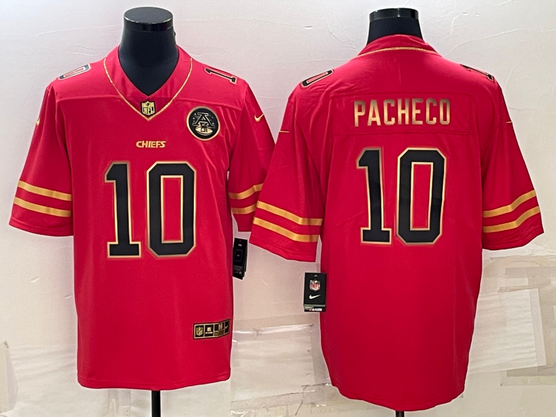 Kansas City Chiefs #10 Isiah Pacheco Red Gold Vapor Untouchable Limited Stitched Jersey - Zenithce