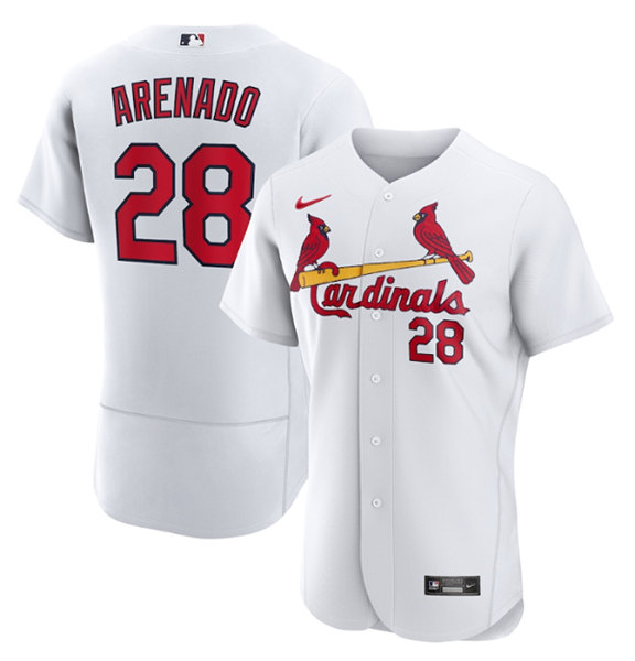 St. Louis Cardinals #28 Nolan Arenado White Flex Base Stitched Jersey - Zenithce