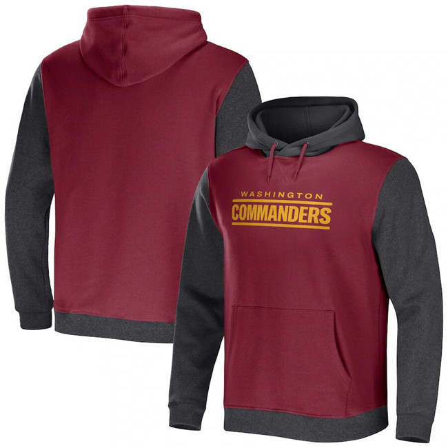 Washington Commanders X Darius Rucker Collection Burgundy Charcoal Colorblock Pullover Hoodie - Zenithce