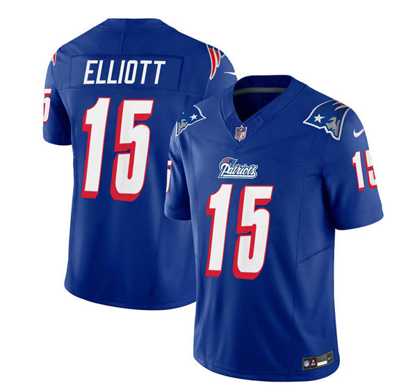 New England Patriots #15 Ezekiel Elliott Blue 2023 F.U.S.E. Vapor Limited Stitched Jersey - Zenithce