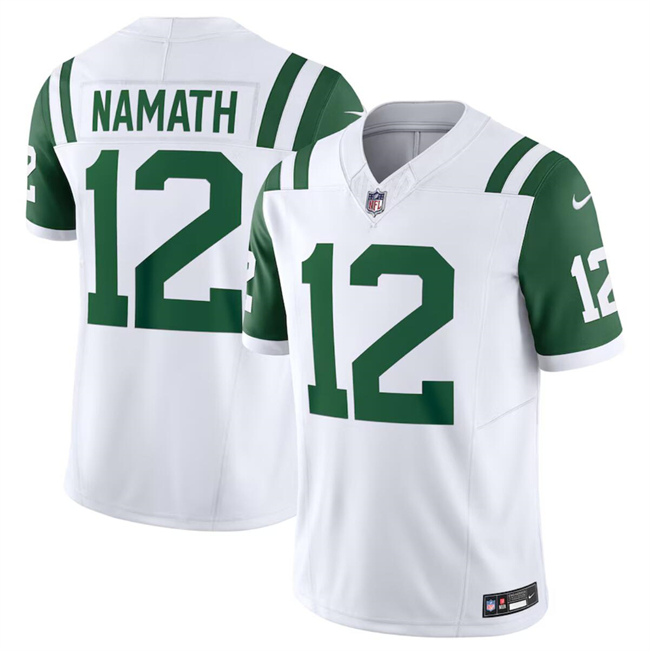 New York Jets #12 Joe Namath White Classic Alternate Vapor F.U.S.E. Limited Stitched Jersey - Zenithce