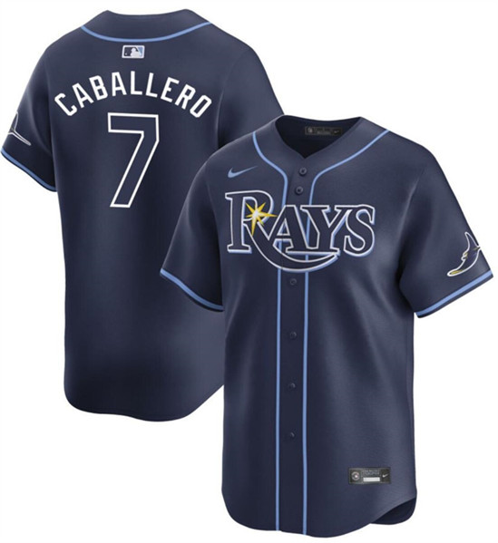 Tampa Bay Rays #7 José Caballero Navy 2024 Away Limited Stitched Jersey - Zenithce