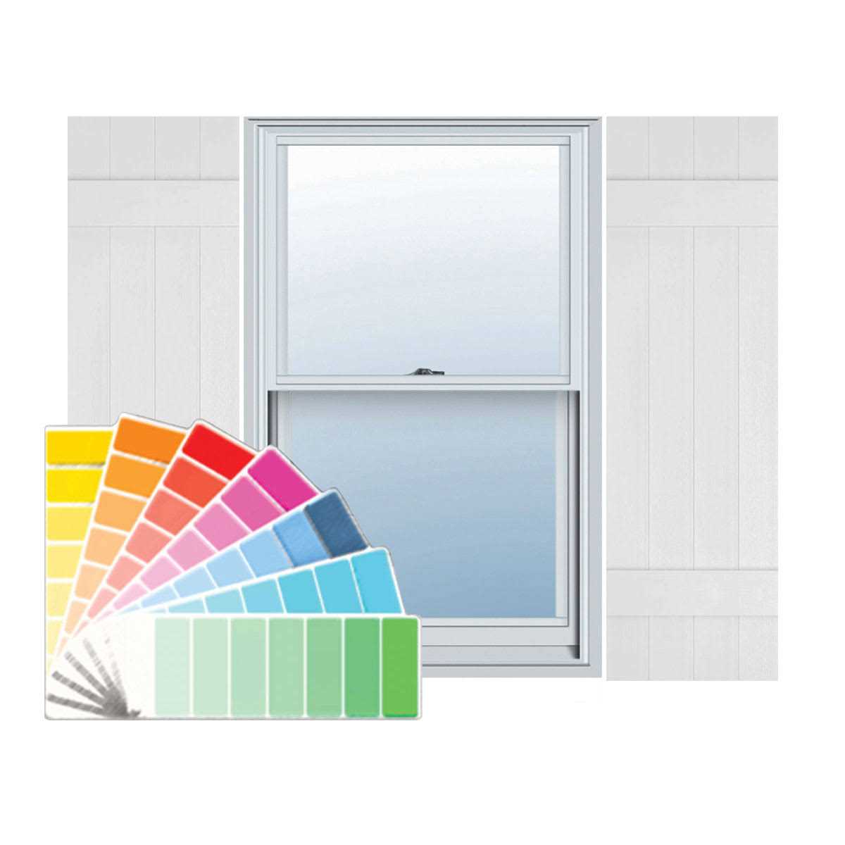 Mid-America Vinyl Standard Size Four Board Joined Shutters - Zenithce