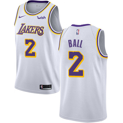 Los Angeles Lakers #2 Lonzo Ball White Swingman Association Edition Jersey - Zenithce