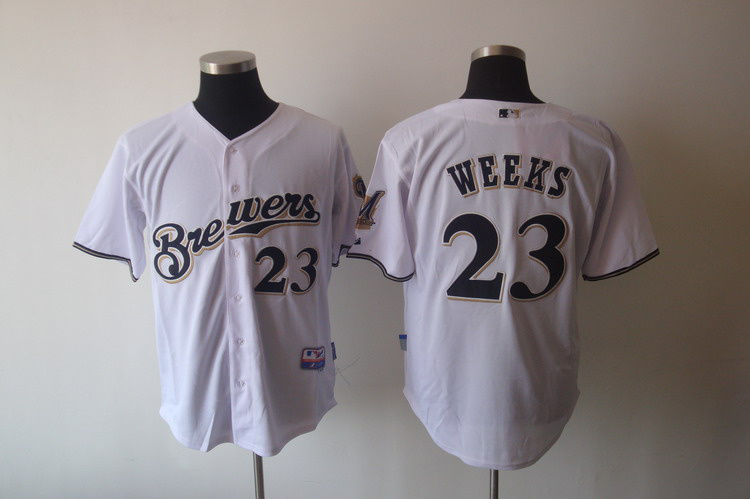Brewers #23 Rickie Weeks Stitched White Jersey - Zenithce