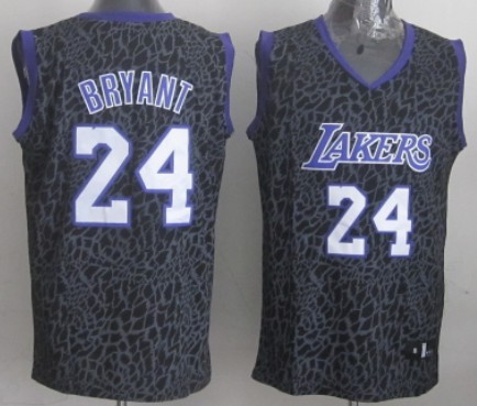 Los Angeles Lakers #24 Kobe Bryant Black Leopard Print Fashion Jersey - Zenithce