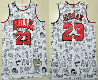 Chicago Bulls #23 Michael Jordan 1997-98 White Hardwood Swingman Throwback Jersey - Zenithce
