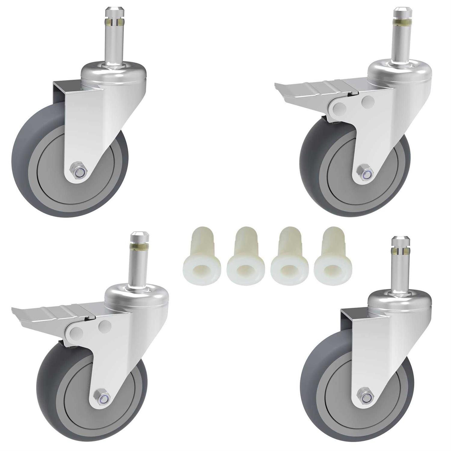 RILIDRI 3-Inch Swivel Stem Caster 7/16-Inch Stem Diameter Rubber Wheel - Zenithce