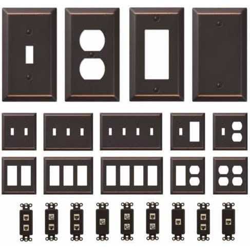 Oil Rubbed Bronze Wall Switch Plate Outlet Cover Toggle Rocker GFI Duplex Outlet - Zenithce