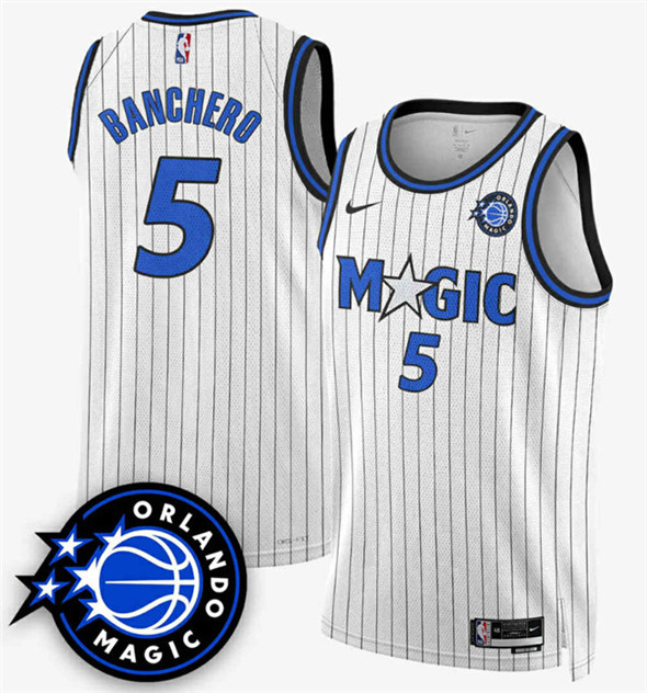 Orlando Magic #5 Paolo Banchero White 2025 New Generation of Magic Stitched Jersey - Zenithce