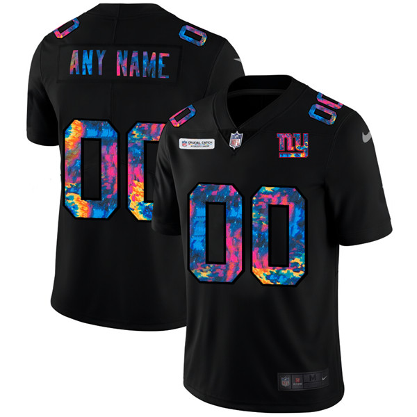New York Giants Customized Custom 2020 Black Crucial Catch Limited Stitched Jersey - Zenithce
