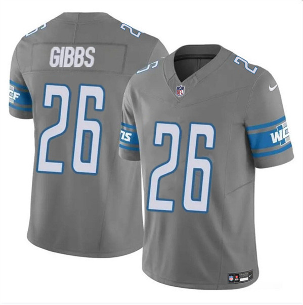 Detroit Lions #26 Jahmyr Gibbs Gray 2023 F.U.S.E. Vapor Untouchable Limited Stitched Jersey - Zenithce