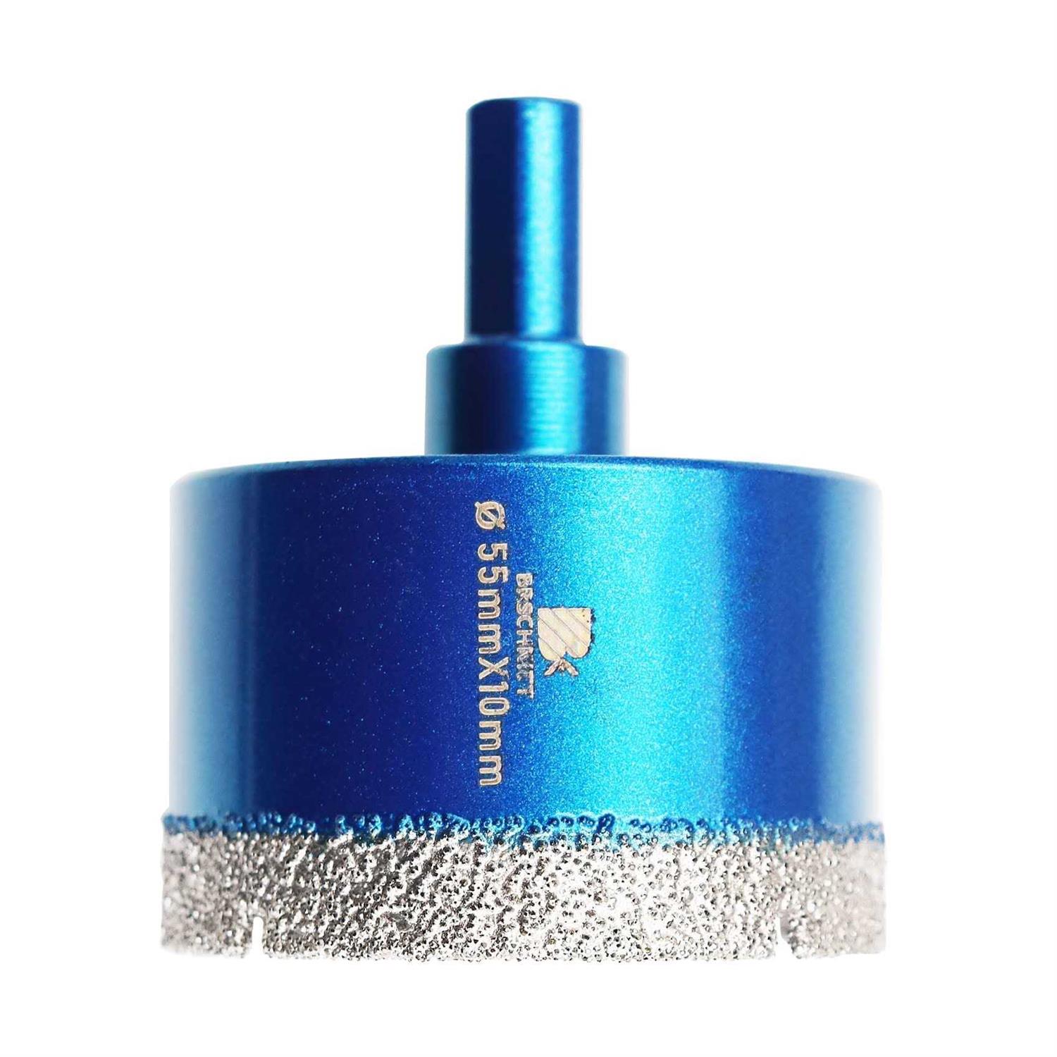 Dry Diamond Core Drill Bit Set,BRSCHNITT 2 Diamond Hole Saw Core Drill Bit with Triangle Shank for Porcelain Tile Ceramic Stone - Zenithce