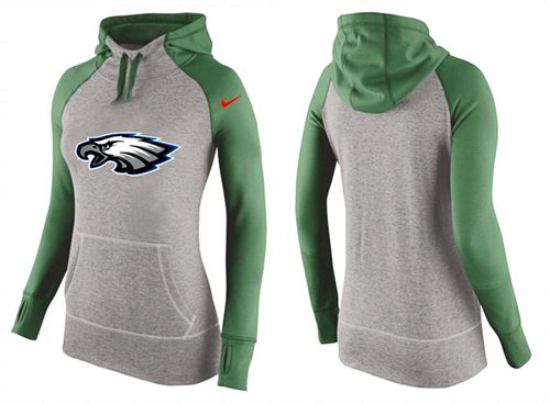 Women's Nike Philadelphia Eagles Performance Hoodie Grey   Green_2 - Zenithce
