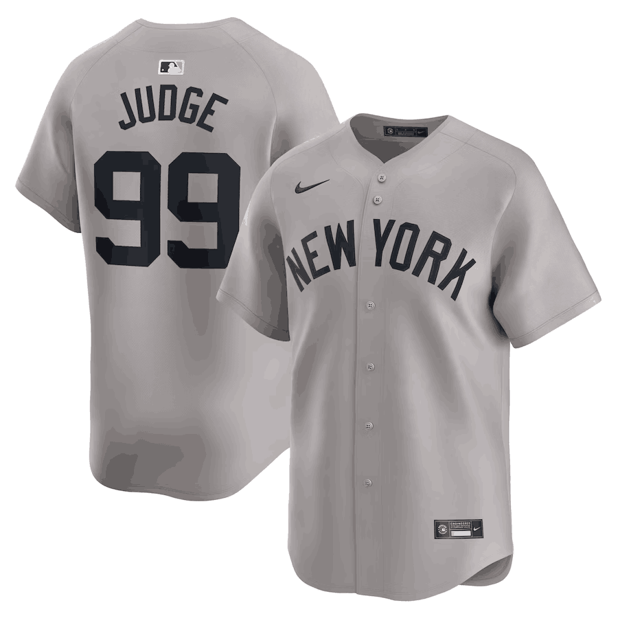 New York Yankees #99 Aaron Judge Gray 2024 Away Limited Cool Base Stitched Jersey - Zenithce