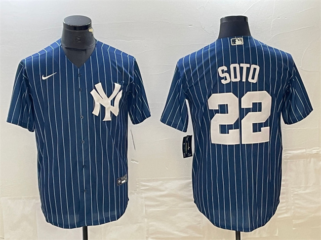 New York Yankees #22 Juan Soto Navy Cool Base Stitched Jersey - Zenithce