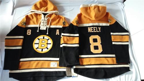 Bruins #8 Cam Neely Black Sawyer Hooded Sweatshirt Stitched Jersey - Zenithce
