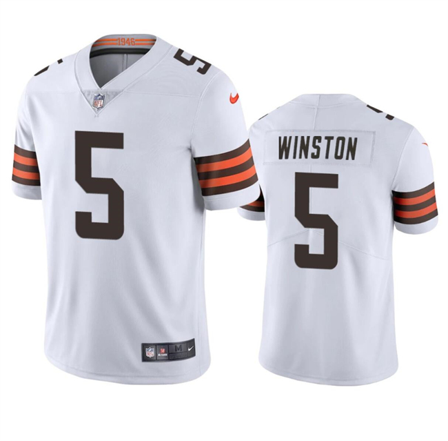Cleveland Browns #5 Jameis Winston White Vapor Limited Stitched Jersey - Zenithce