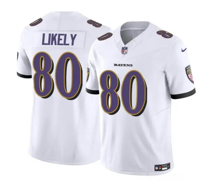 Baltimore Ravens #80 Isaiah Likely White 2023 F.U.S.E. Vapor Limited Stitched Jersey - Zenithce