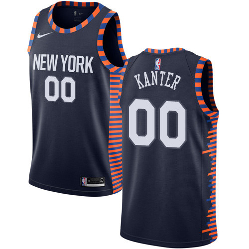Knicks #00 Enes Kanter Navy Swingman City Edition 2018-19 Jersey - Zenithce